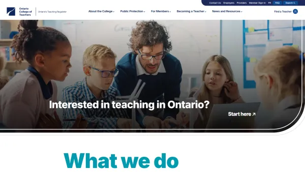 Ontario College of Teachers desktop